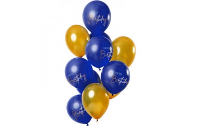 Ballonnen 'Happy Birthday'  Elegant True Blue